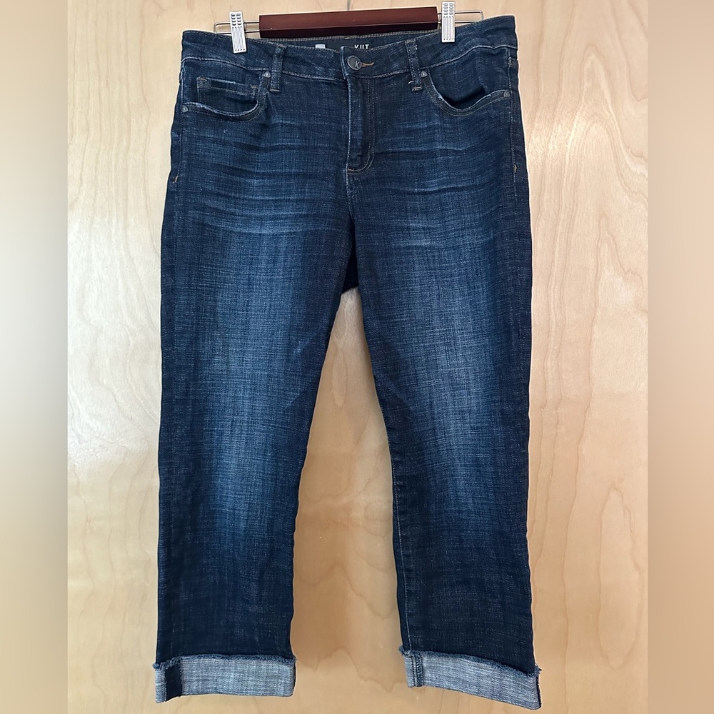 EUC KUT Amy Crop Straight Leg Denim Jean Womens Size 12